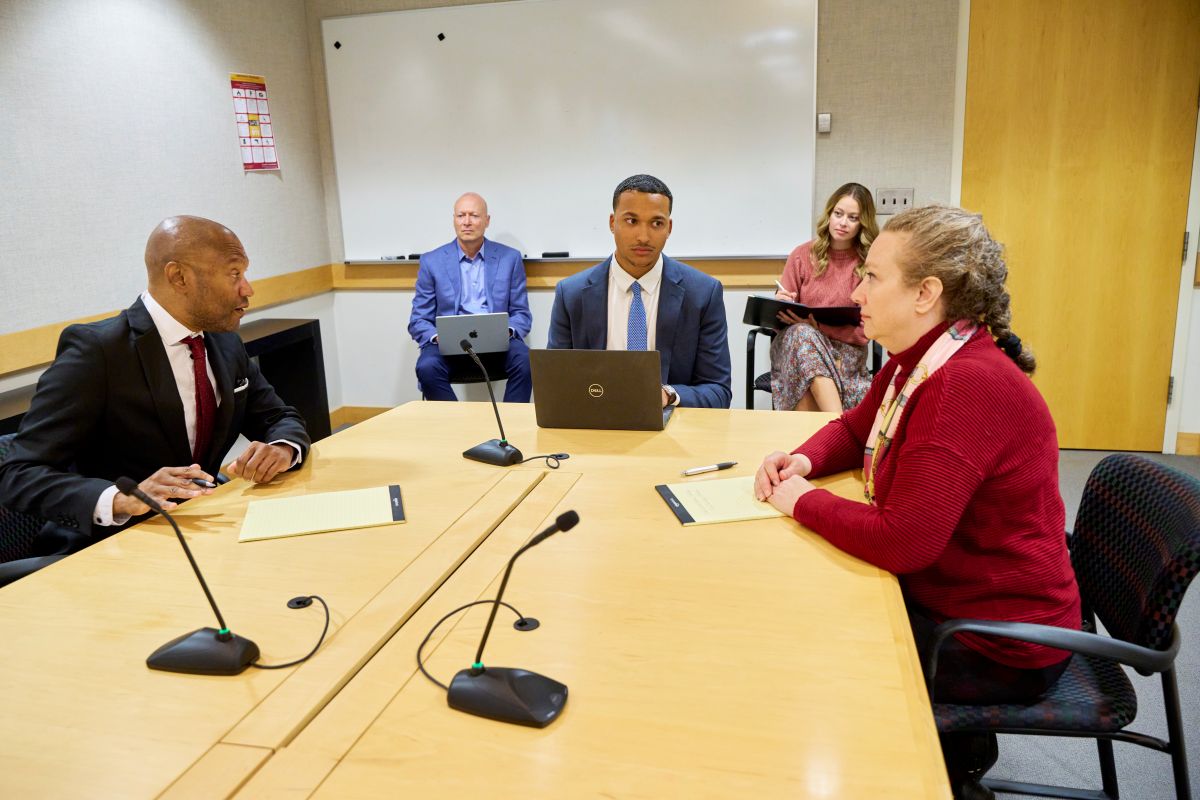 Minnesota Law students in a simulation class